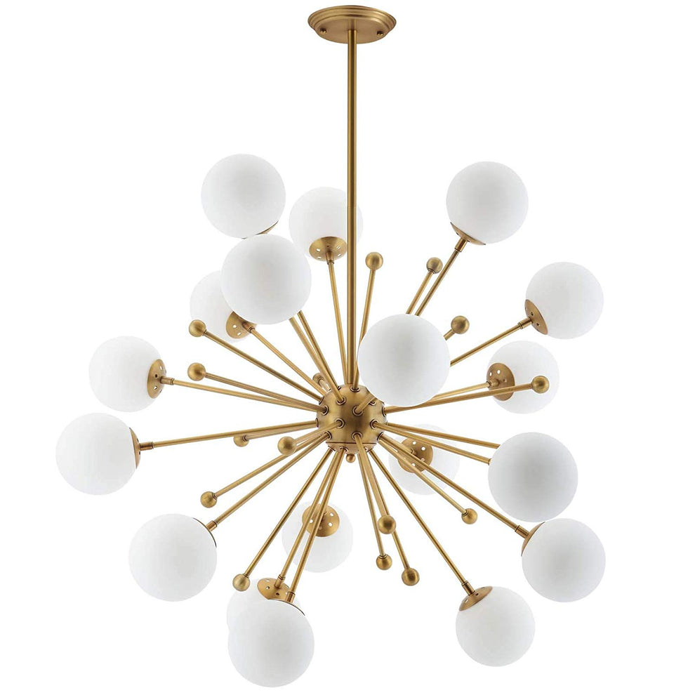 Constellation White Glass and Brass Pendant Chandelier By Modway - EEI-3077 | Chandeliers | Modishstore - 2