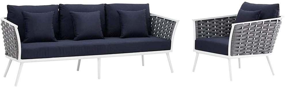 Modway Stance 2 Piece Outdoor Patio Aluminum Sectional Sofa Set-EEI-3164 - EEI-3164 | Outdoor Sofas, Loveseats & Sectionals | Modishstore - 9
