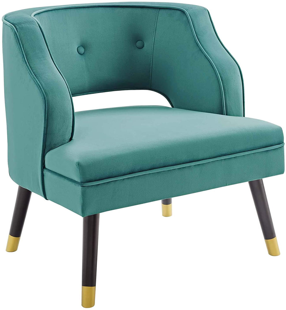 Modway Traipse Button Tufted Open Back Performance Velvet Armchair - EEI-3579 | Armchairs | Modishstore - 8