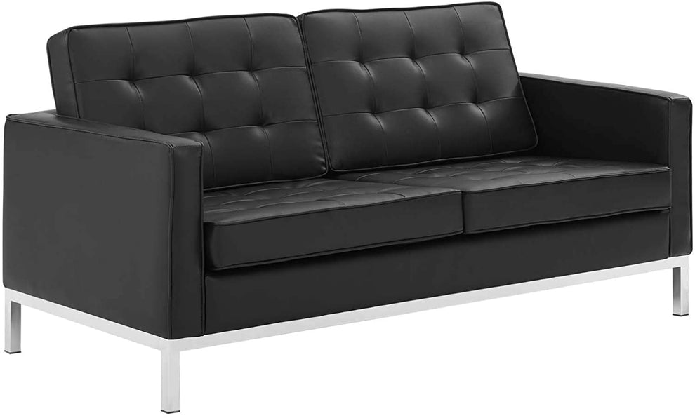 Modway Loft Tufted Upholstered Faux Leather Loveseat - EEI-3388 | Loveseats | Modishstore - 13