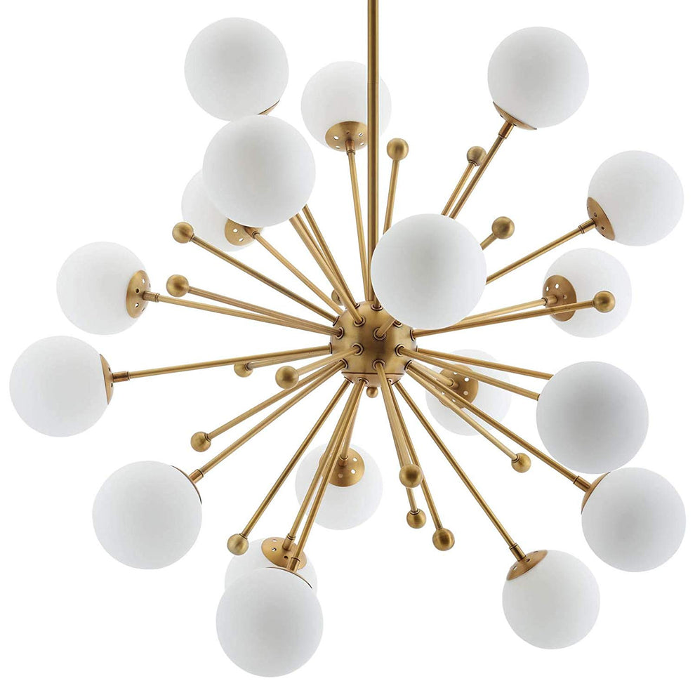 Constellation White Glass and Brass Pendant Chandelier By Modway - EEI-3077 | Chandeliers | Modishstore - 3