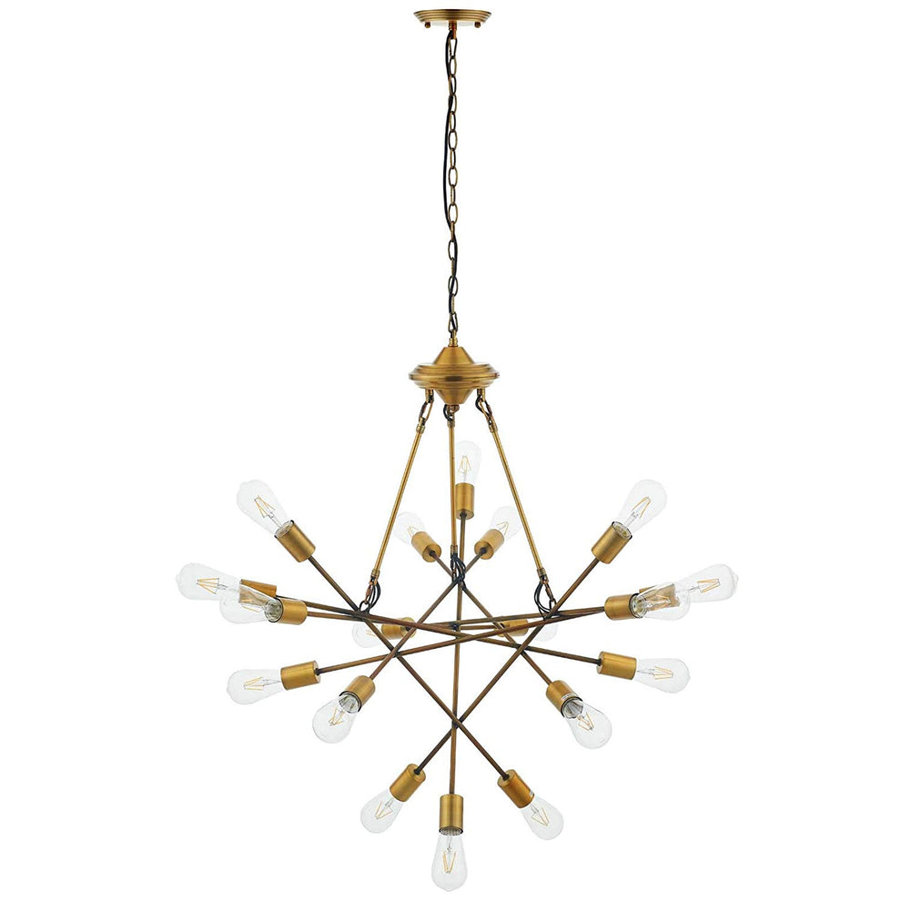 Request Antique Brass 18 Light Mid-Century Pendant Chandelier By Modway - EEI-2892 | Chandeliers | Modishstore - 5