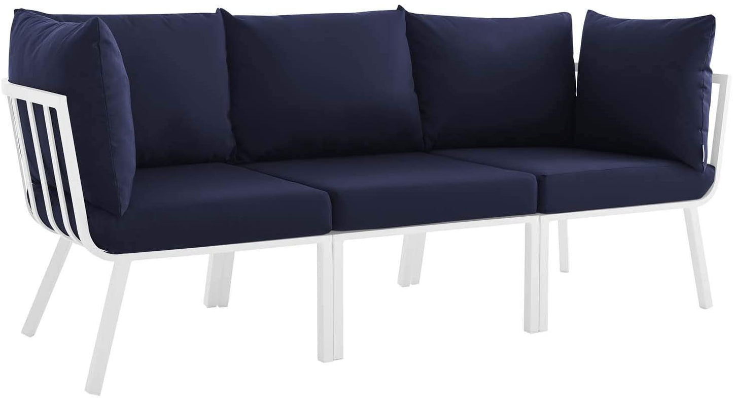 Modway Riverside 3 Piece Outdoor Patio Aluminum Sectional Sofa Set | Outdoor Sofas, Loveseats & Sectionals | Modishstore-8