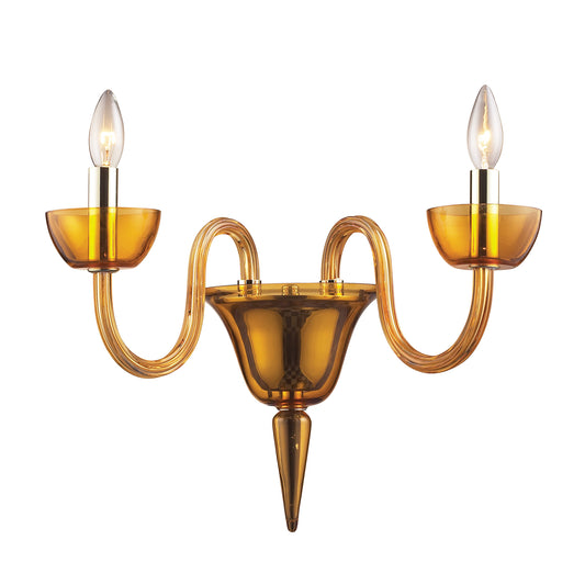VIDRIANA COLLECTION 2-LIGHT WALL SCONCE in AMBER GLASS with POLISHED CHROME ACCE ELK Lighting | Sconces | Modishstore