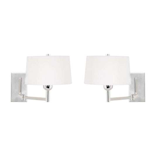 Satin Nickel 1-Light Swingarm Wall Lamps (Set of 2) ELK Home | Wall Lamps | Modishstore
