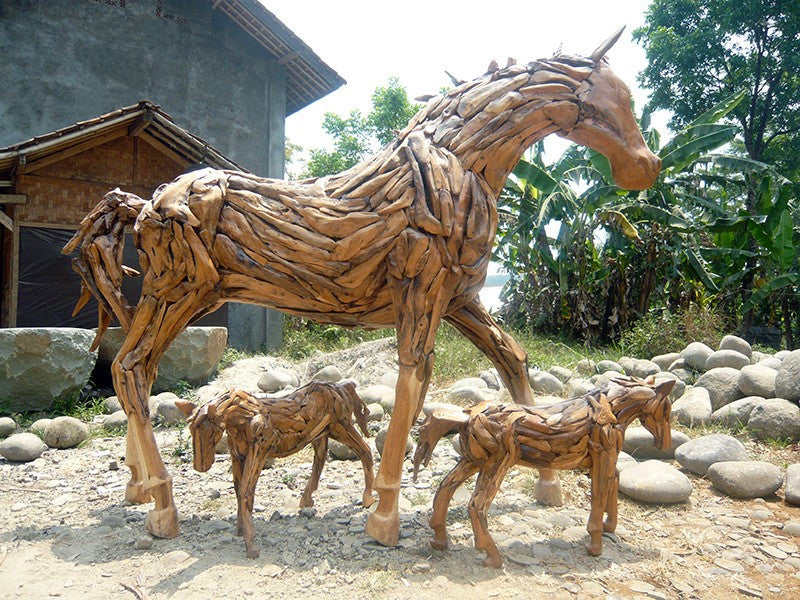 Garden Age Supply Teak Root Horse | Animals & Pets | Modishstore