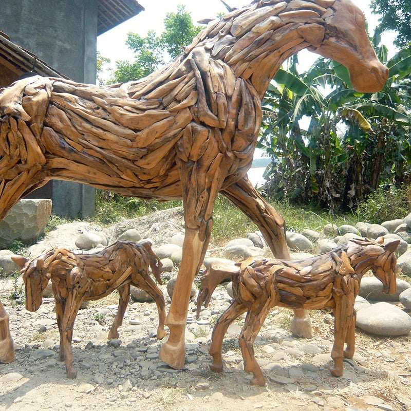 Garden Age Supply Teak Root Baby Horse | Animals & Pets | Modishstore