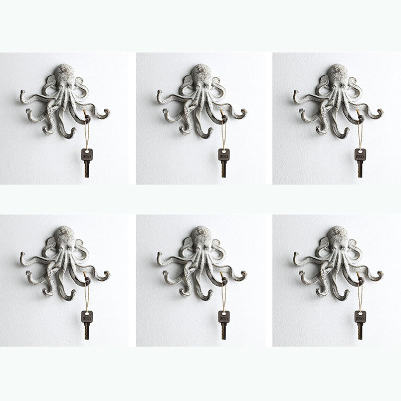 Floating Octopus Key Hooks Set Of 6 By SPI Home - 6.5in Height