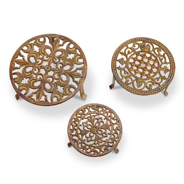 Antiqued Rust Plant Stands S/3 By SPI Home | Stands | Modishstore-3