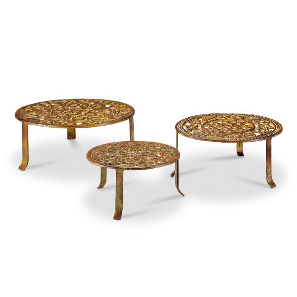 Antiqued Rust Plant Stands S/3 By SPI Home | Stands | Modishstore-4