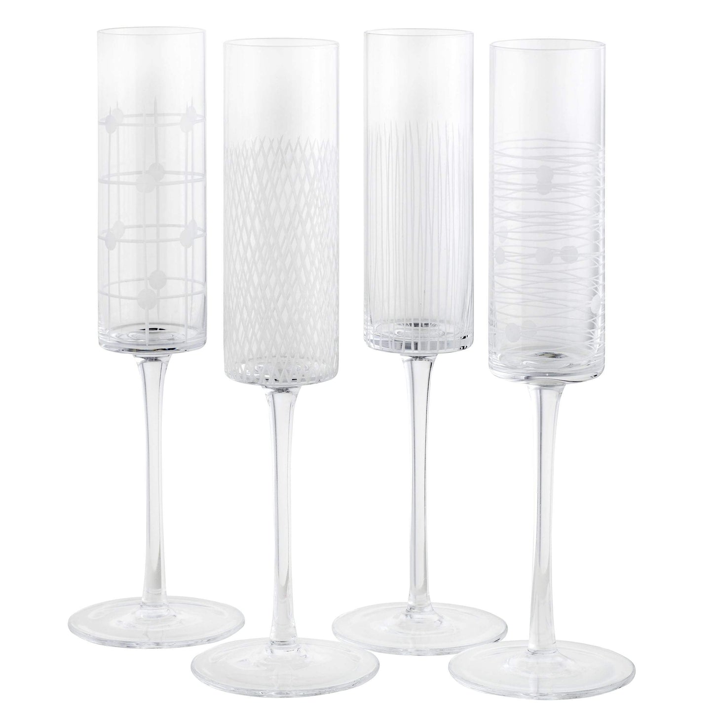 Endra Chmpagne Flutes-St/4-6oz by Texture Designideas | Drinkware | Modishstore-2