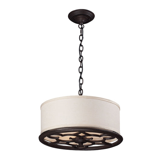 Ironton 3-Light pendant/semi flush in Vintage Rust ELK Lighting | Pendant Lamps | Modishstore