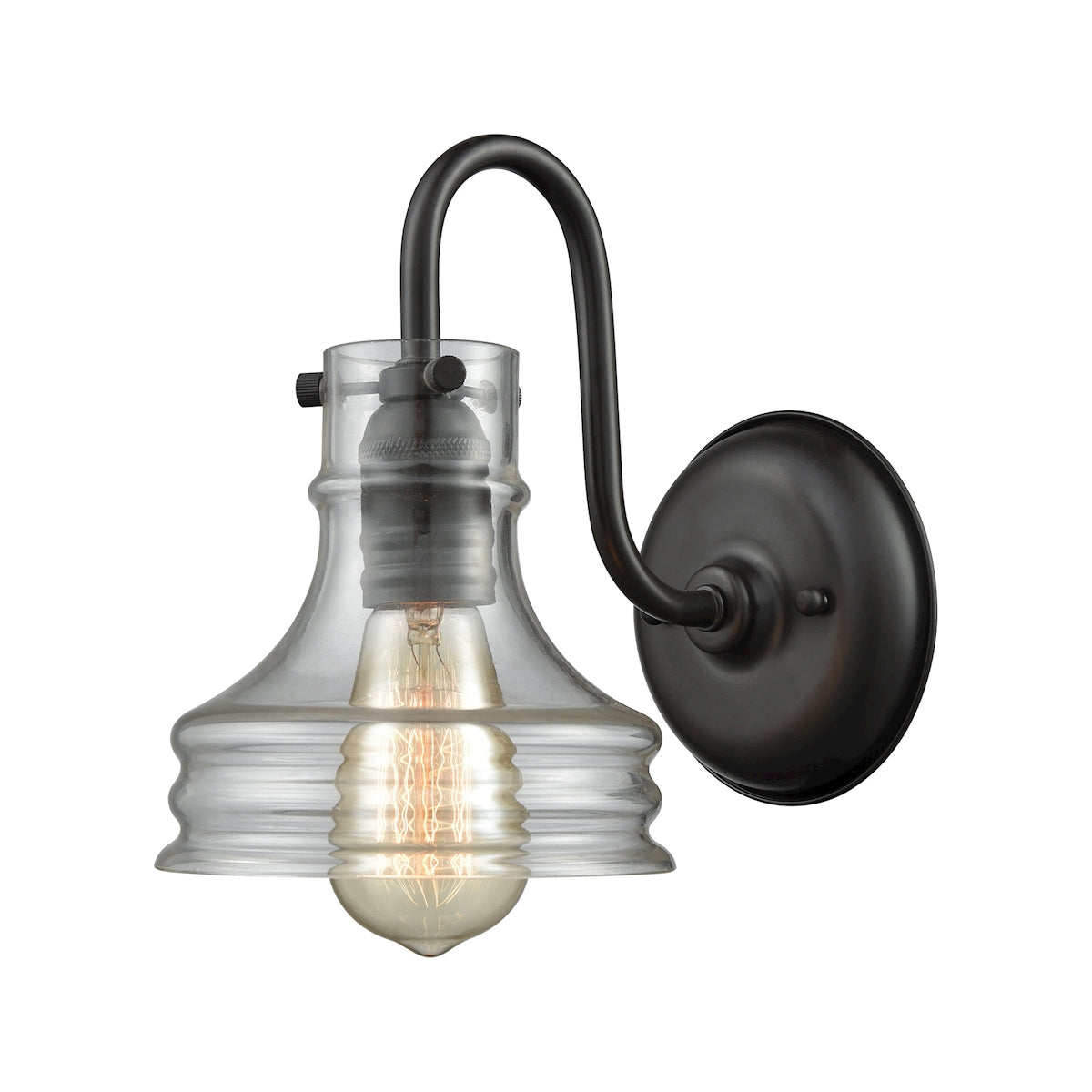 Binghamton 1-Light Wall Lamp in Bronze with Clear Glass ELK Lighting | Wall Lamps | Modishstore