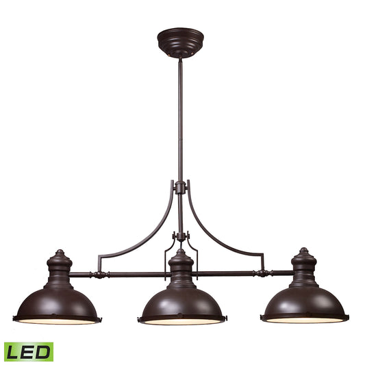 Chadwick 3-Light Island Light in Oiled Bronze with Matching Shade - Includes LED Bulbs ELK Lighting | Ceiling Lamps | Modishstore
