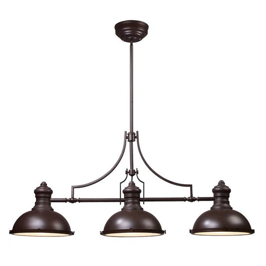 Chadwick 3-Light Island Light in Oiled Bronze with Matching Shade ELK Lighting | Ceiling Lamps | Modishstore