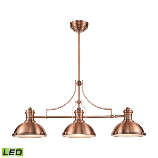 Chadwick 3-Light Island Light in Antique Copper with Matching Shade - Includes LED Bulbs ELK Lighting | Ceiling Lamps | Modishstore