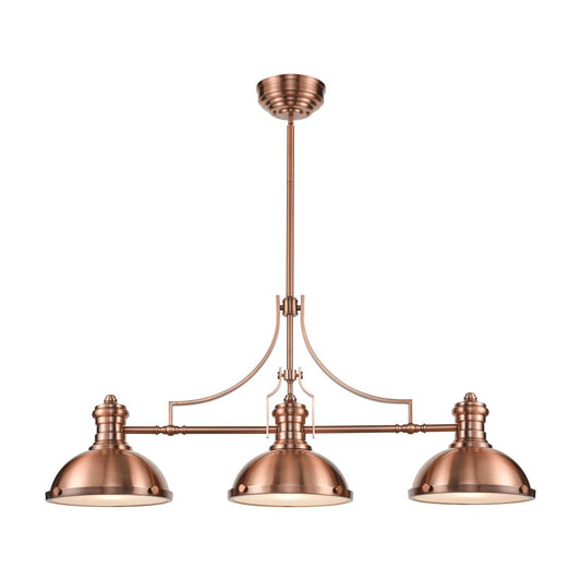 Chadwick 3-Light Island Light in Antique Copper with Matching Shade ELK Lighting | Ceiling Lamps | Modishstore