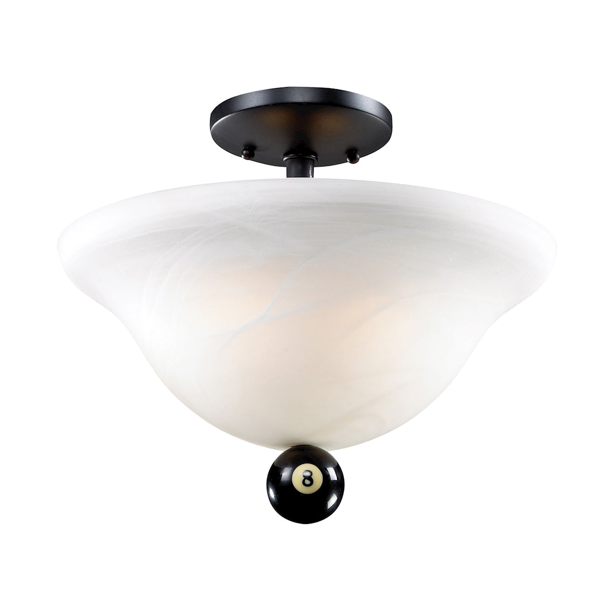 Designer Classics 2-Light Billiard Semi-Flush in Matte Black ELK Lighting | Ceiling Lamps | Modishstore