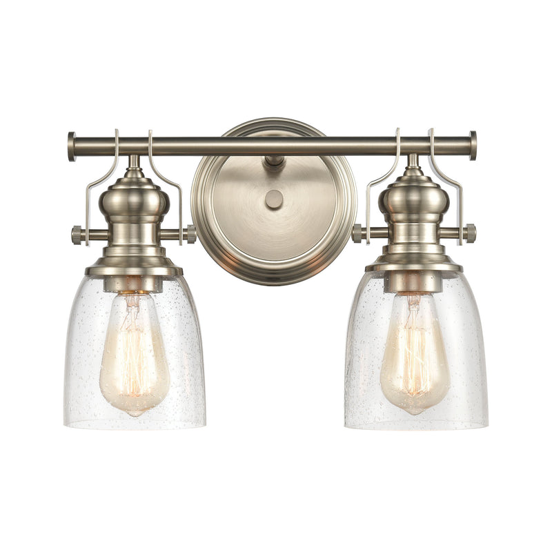 Chadwick Vanity Light in Satin Nickel with Seedy Glass by ELK Lighting | Modishstore | Pendant Lamps