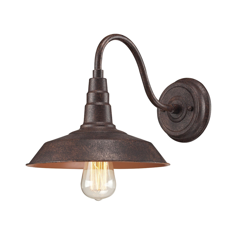 Urban Lodge 1-Light Wall Lamp in Weathered Bronze with Matching Shade ELK Lighting | Wall Lamps | Modishstore