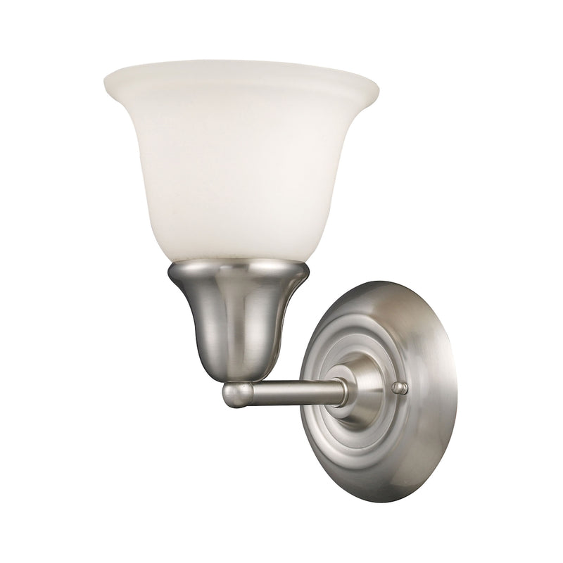 Berwick 1-Light Vanity Lamp in Brushed Nickel with White Glass ELK Lighting | Vanity Light | Modishstore