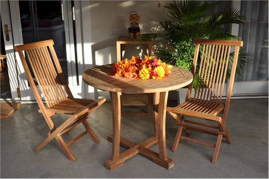 Descanso Bristol 3-Pieces Dining Set By Anderson Teak | Outdoor Dining Sets | Modishstore
