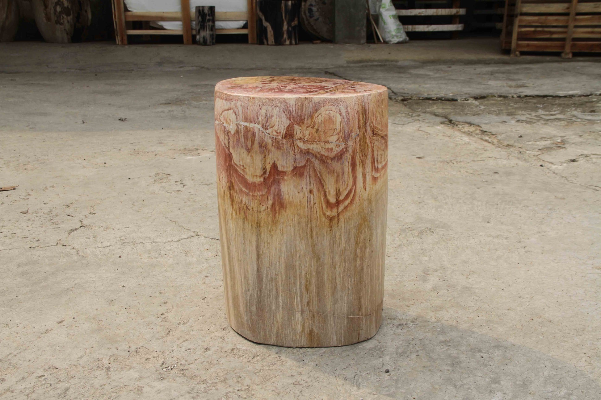 Petrified Wood Log Stool 13"x 9"x 18"H -PFST0673/33-15