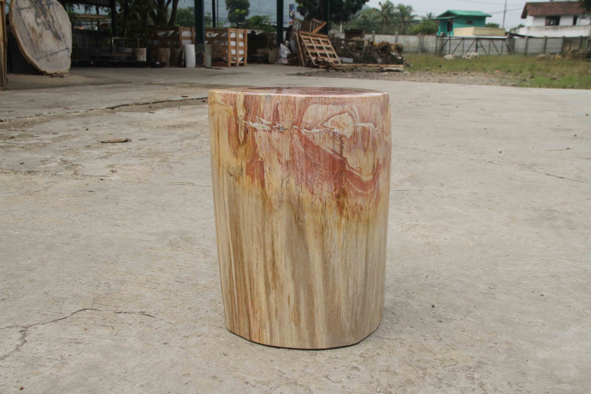 Petrified Wood Log Stool 13"x 9"x 18"H -PFST0673/20-2