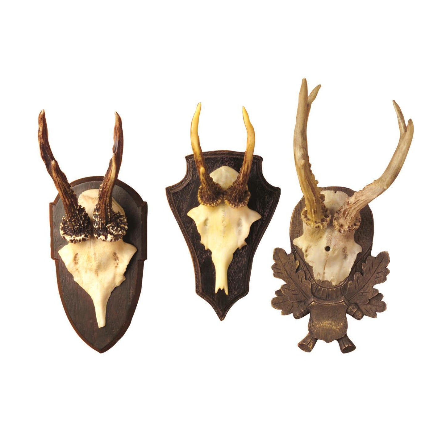 The Hunt Club Reproduction Antler Trophy Set Of 3 By Two's Company | Trophy Head | Modishstore - 2