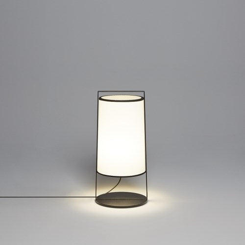 Oggetti Macao Table Lamp - Black Sand, White Fabric | Table Lamps | Modishstore
