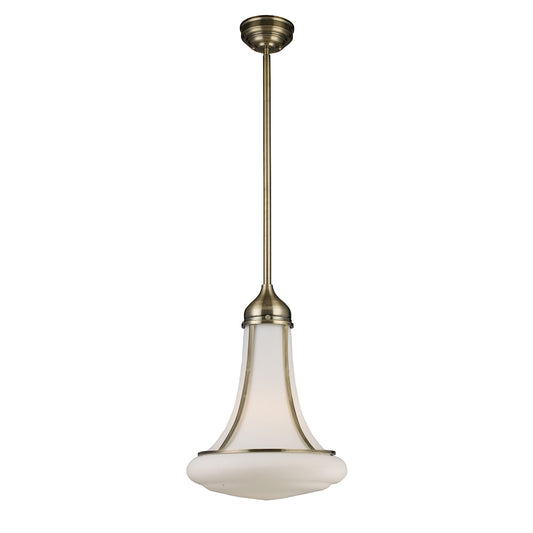 School House 1-Light Pendant in Antique Brass ELK Lighting | Pendant Lamps | Modishstore