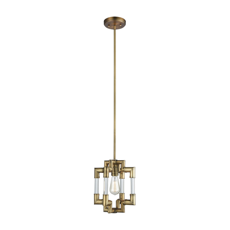 Brandon 1-Light Mini Pendant in Classic Brass ELK Lighting | Pendant Lamps | Modishstore