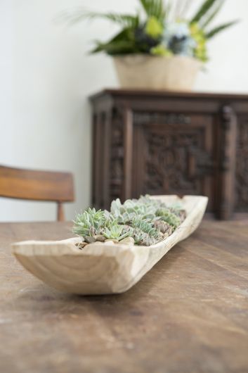 Fortune Wood Boat shaped Decorative Trays By Accent Decor-2 Shapes | Trays | Modishstore - 3