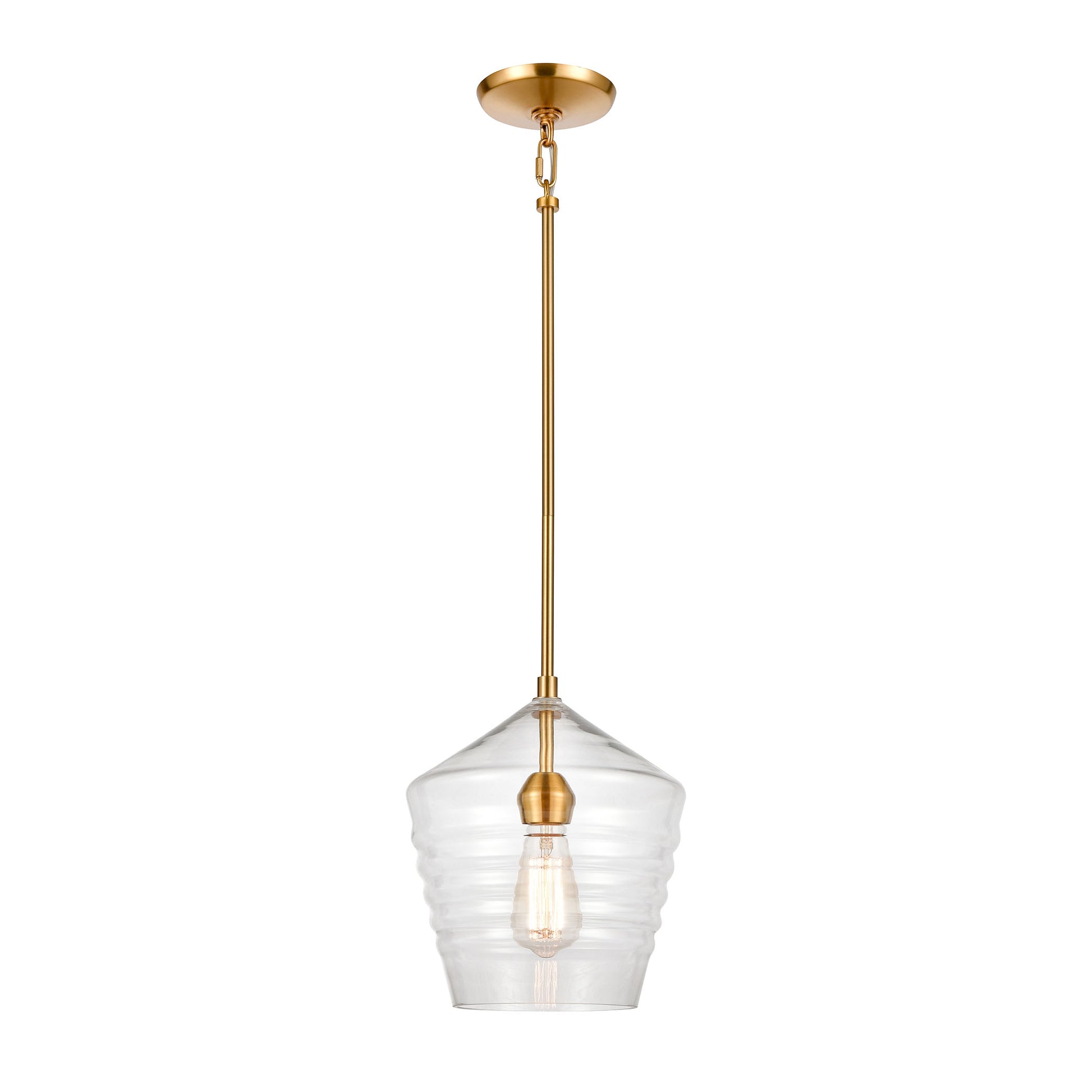 Konis 1-Light mini pendant in Satin Brass ELK Lighting | Pendant Lamps | Modishstore