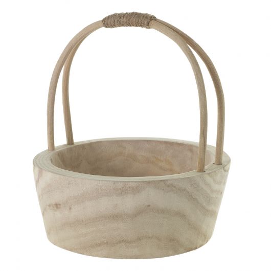 Mesa Wood Basket with Handle Set Of 2 By Accent Decor- Rectangular/Round | Bins, Baskets & Buckets | Modishstore - 6