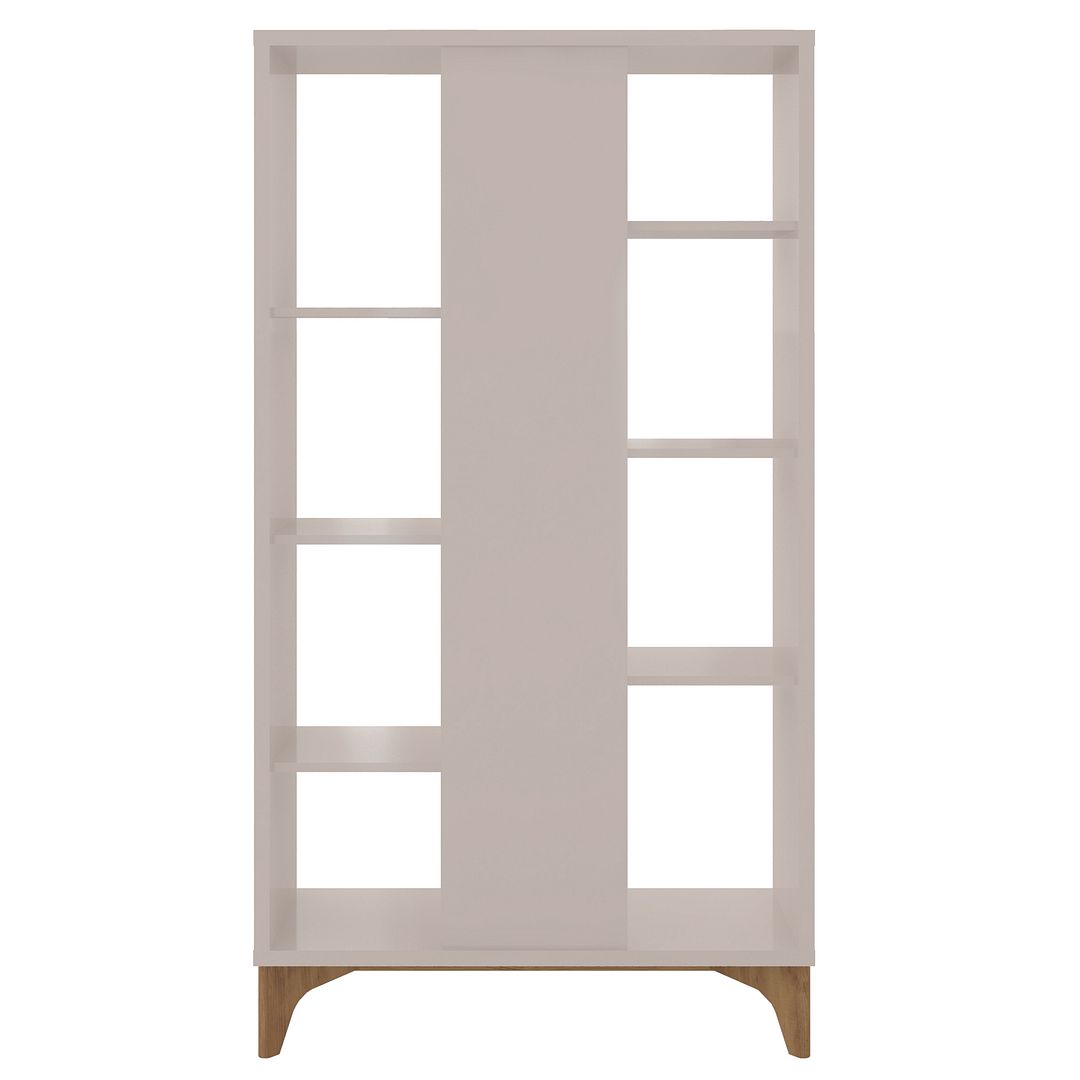 Manhattan Comfort Gowanus Geometric Modern Bookcase with 4 Shelves in Off White | Bookcases | Modishstore-2