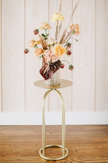 Forte Plant Stand for Floral Arrangement/Gold Display Stand By Accent Decor- 2 Sizes | Stands | Modishstore - 3