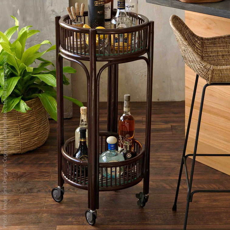 Kapora Bar Cart-Round By Texture Designideas | Bar Carts | Modishstore - 3