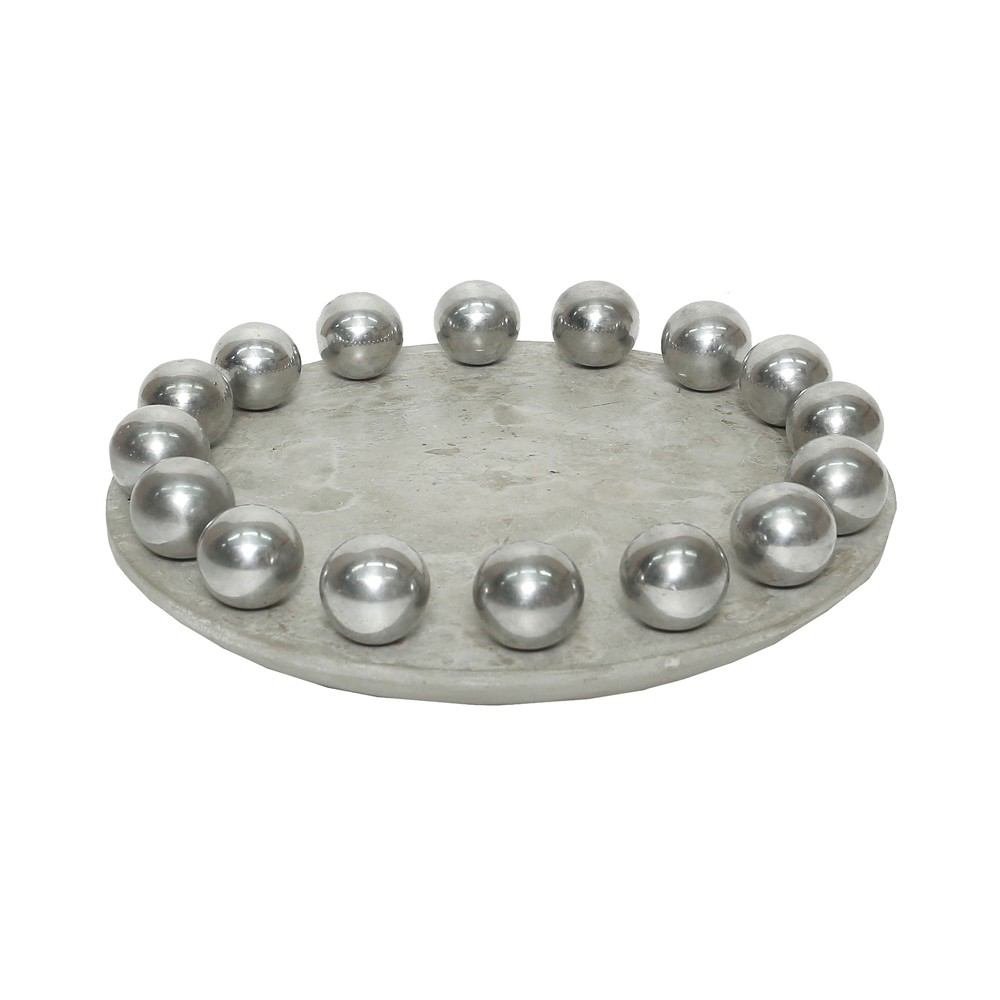 Dimond Home Ball Waxed Concrete Tray | Modishstore | Decorative Trays & Dishes