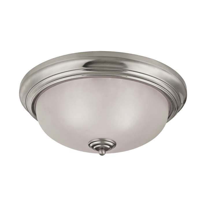 Huntington 3-Light Flush Mount in Brushed Nickel with White Glass | Ceiling Lamps | Modishstore