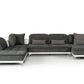 David Ferrari Horizon Modern Grey Fabric &amp; Leather Sectional Sofa-2