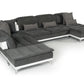 David Ferrari Horizon Modern Grey Fabric &amp; Leather Sectional Sofa-4