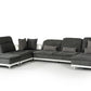 David Ferrari Horizon Modern Grey Fabric &amp; Leather Sectional Sofa-3