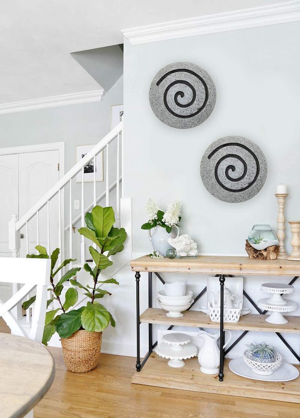 Screen Gems Sandstone Fine Polished Round Wall Decor W/Glass Pieces - Circle Design | Wall Decor | Modishstore-9