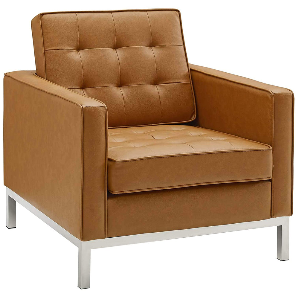 Modway Loft Tufted Upholstered Faux Leather Armchair - EEI-3391 | Armchairs | Modishstore - 17