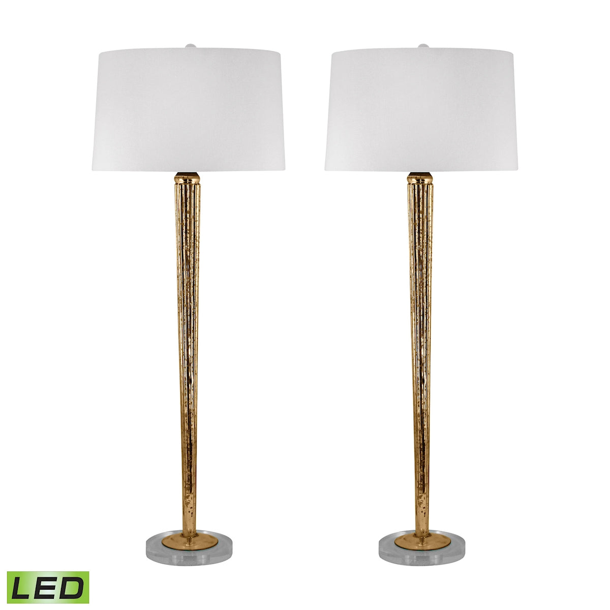 Dimond Lighting Mercury Glass Candlestick Lamps - Set Of 2 | Modishstore | Table Lamps