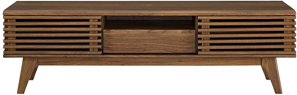 Modway Render 59 TV Stand - EEI-2541 Charcoal color with tempered clear glass  Two Adjustable Storage Shelves  Mid-Century Style 59” TV Stand | TV Stands | Modishstore - 29