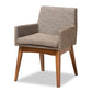 Baxton Studio Dorina Mid-Century Modern Gravel Fabric Upholstered and Walnut Brown Finished Wood 5-Piece Dining Set | Dining Sets | Modishstore - 4