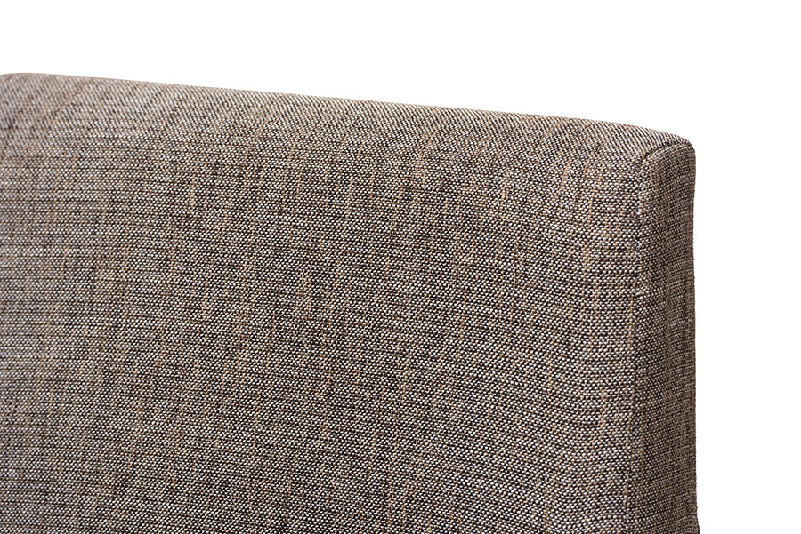 Baxton Studio Dorina Mid-Century Modern Gravel Fabric Upholstered and Walnut Brown Finished Wood 5-Piece Dining Set | Dining Sets | Modishstore - 8