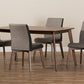Baxton Studio Kimberly Mid-Century Modern Beige and Brown Fabric 5-Piece Dining Set | Dining Sets | Modishstore - 3